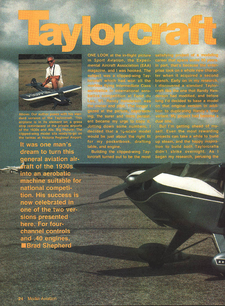 Taylorcraft | Model Aviation Library, image size:775x1054