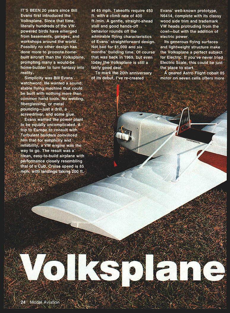 Volksplane | Model Aviation Library